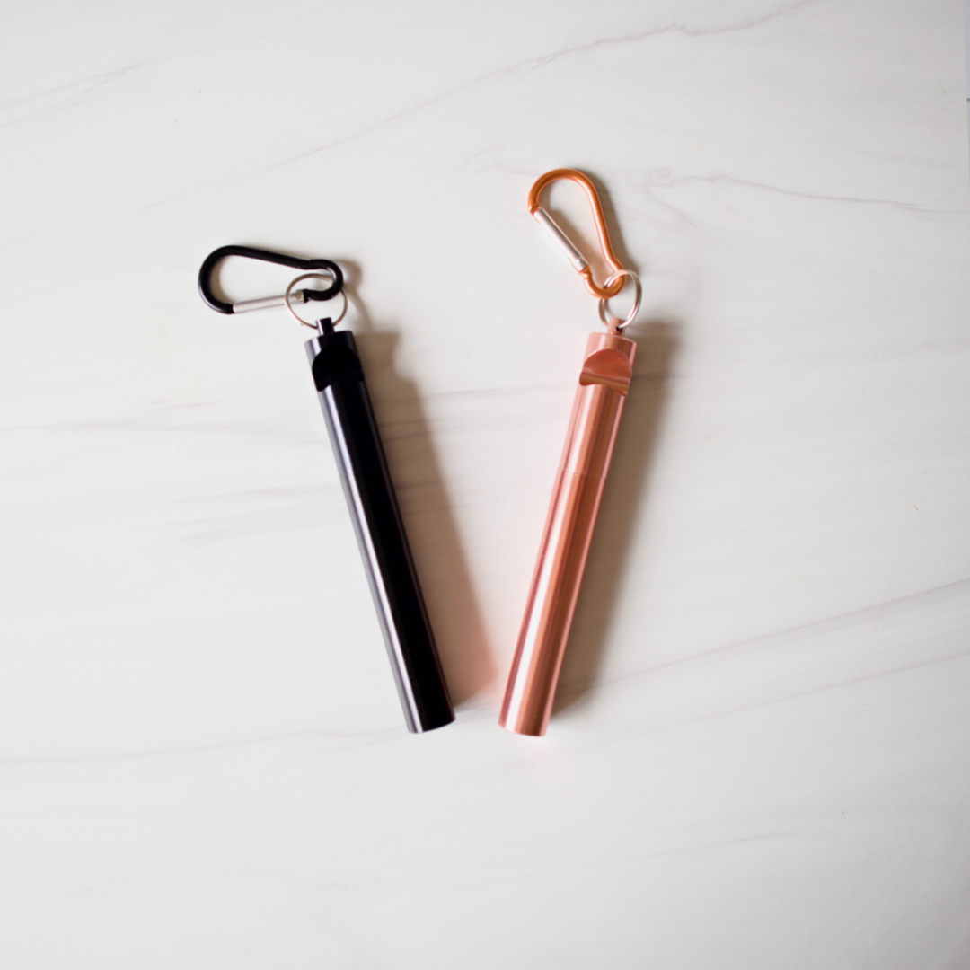 Love of Earth Straw Keychain cannuccia acciaio oro rosa