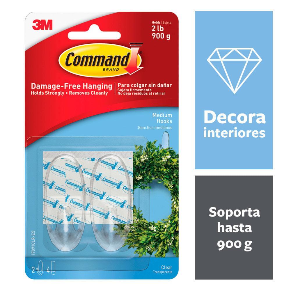 Command Clear Ganci Adesivi Medi Trasparenti 4 Pezzi 900g