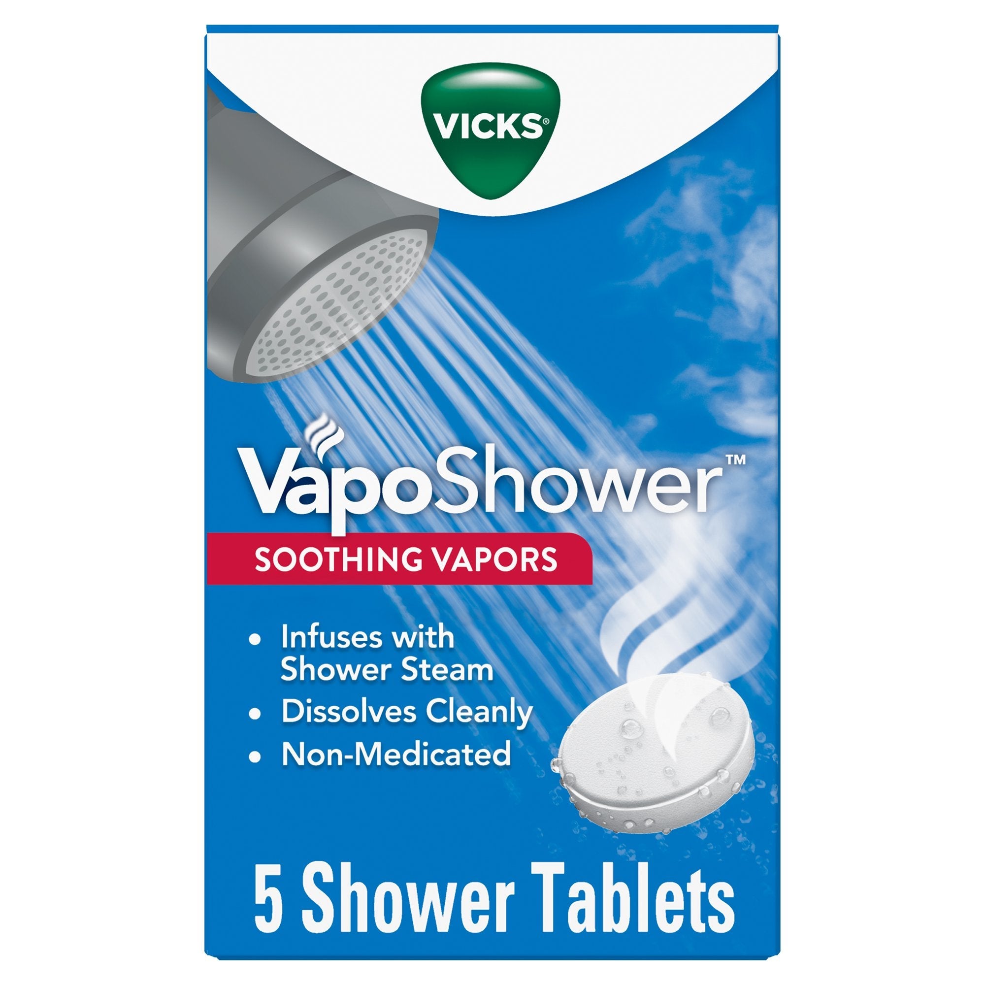 Vicks VapoShower Bombe Doccia Mentolo 5 Pezzi