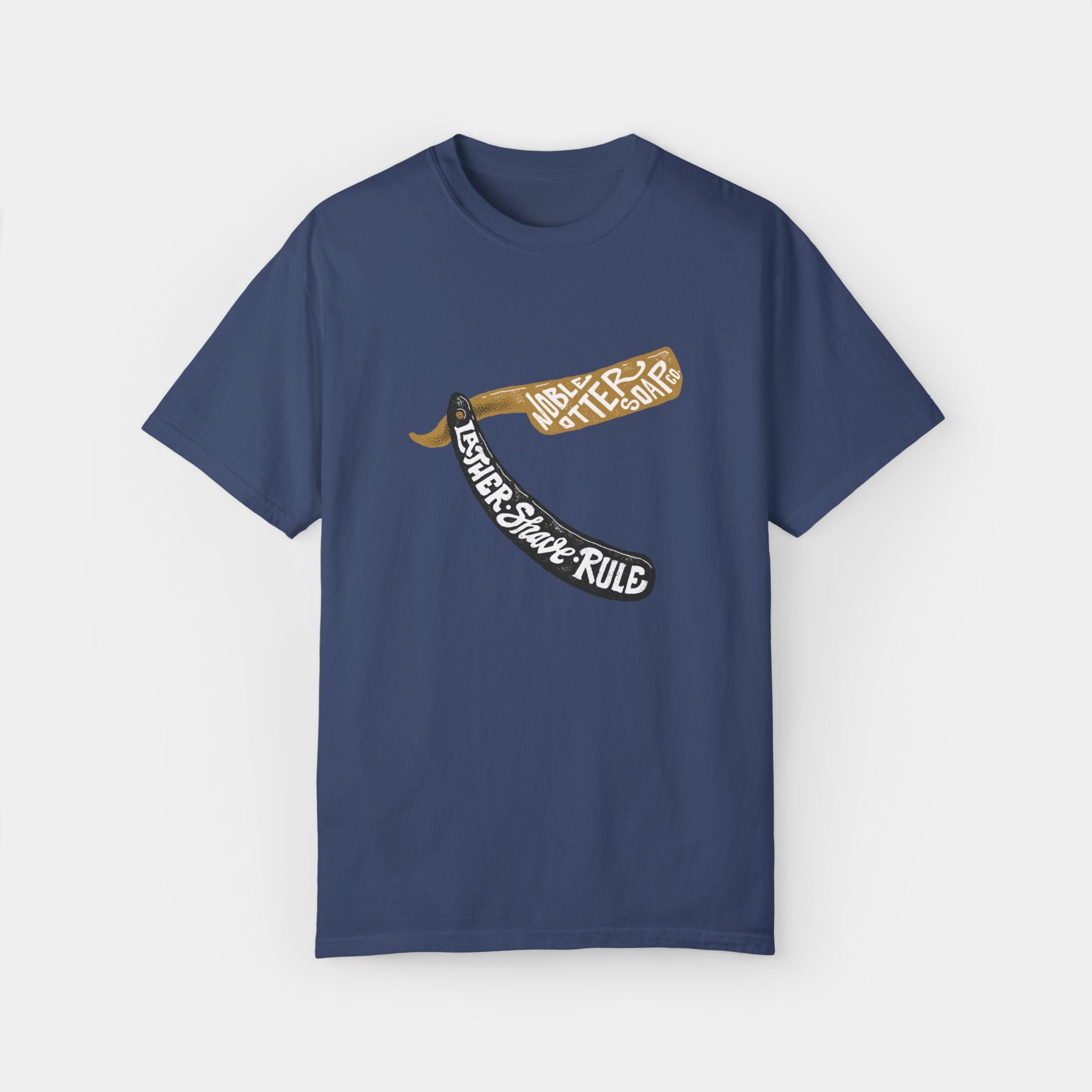 Noble Otter Lather, Shave, Rule T-Shirt cotone Bianca L