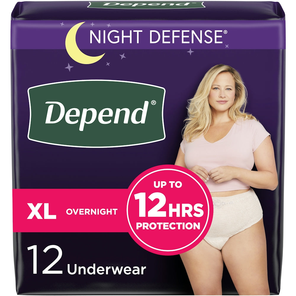 Depend Night Defense Mutandine Notte Donna XL 12 Pezzi