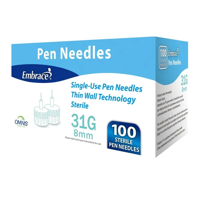 Embrace Aghi Penna Insulina 31G 5mm 100 Pezzi