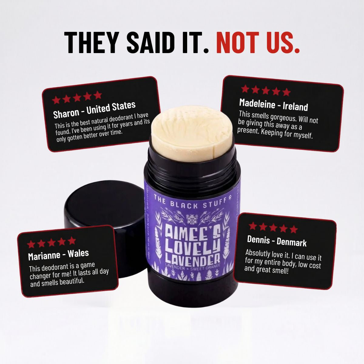 The Black Stuff Natural Deodorant deodorante Aimees Lavender arancia
