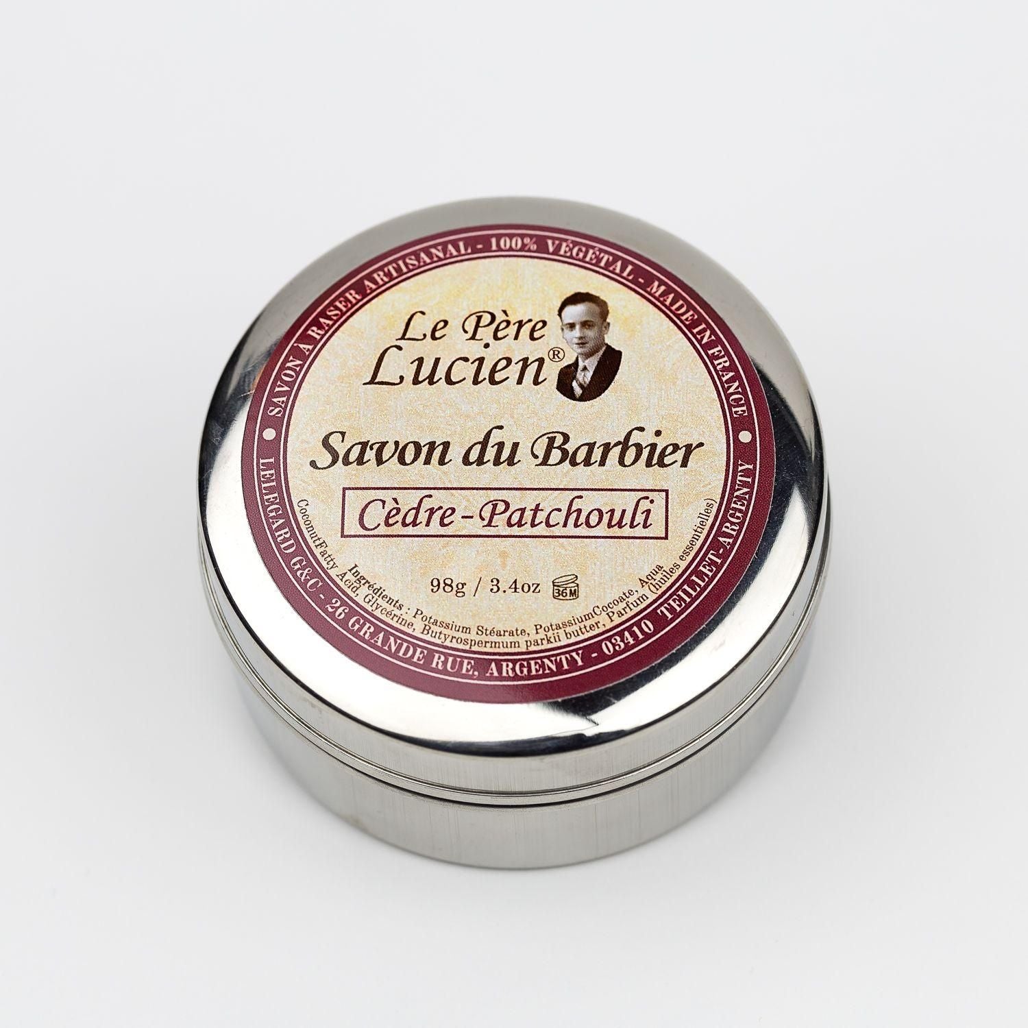 Le Pere Lucien Cidre Patchouli sapone da barba 98 g metallo