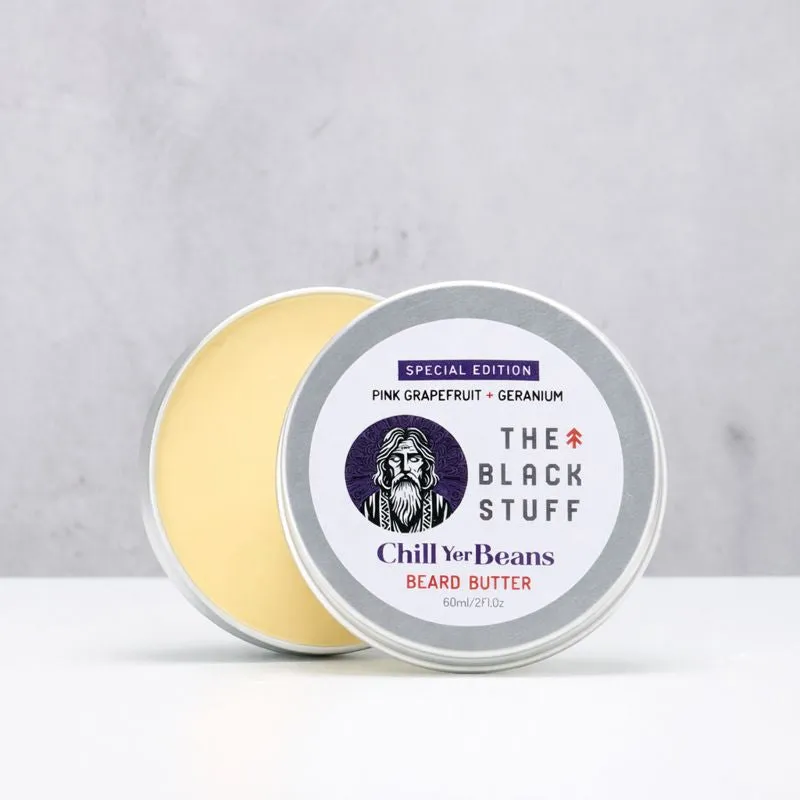 The Black Stuff Chill Yer Beans burro da barba uomo