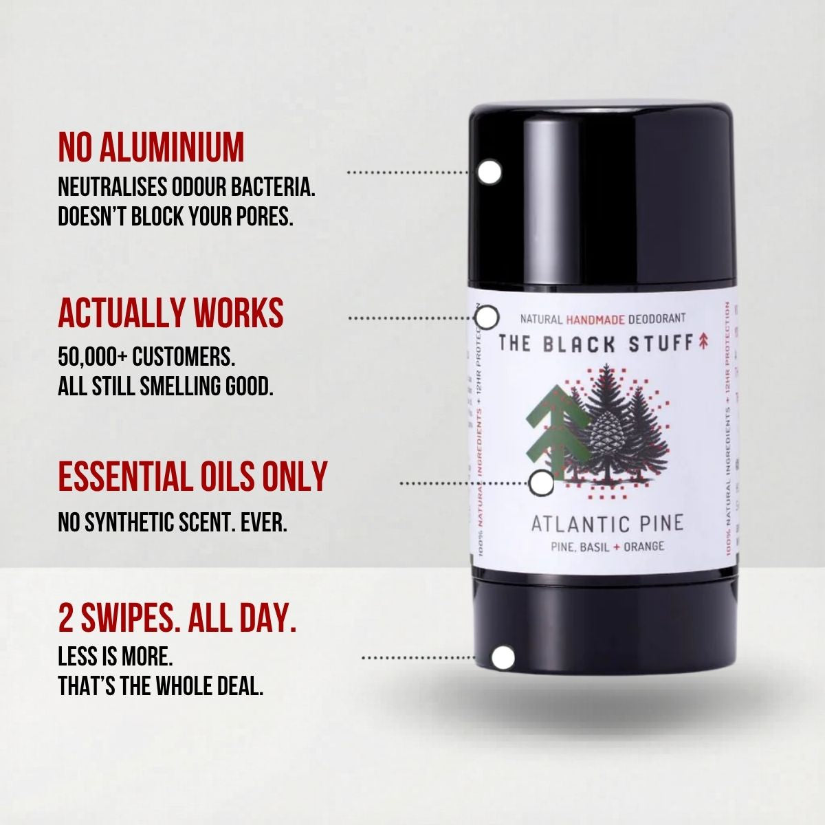 The Black Stuff Atlantic Pine Deodorante solido basilico pino