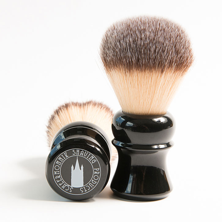 Scheermonnik Basic pennello da barba sintetico nero 24 mm