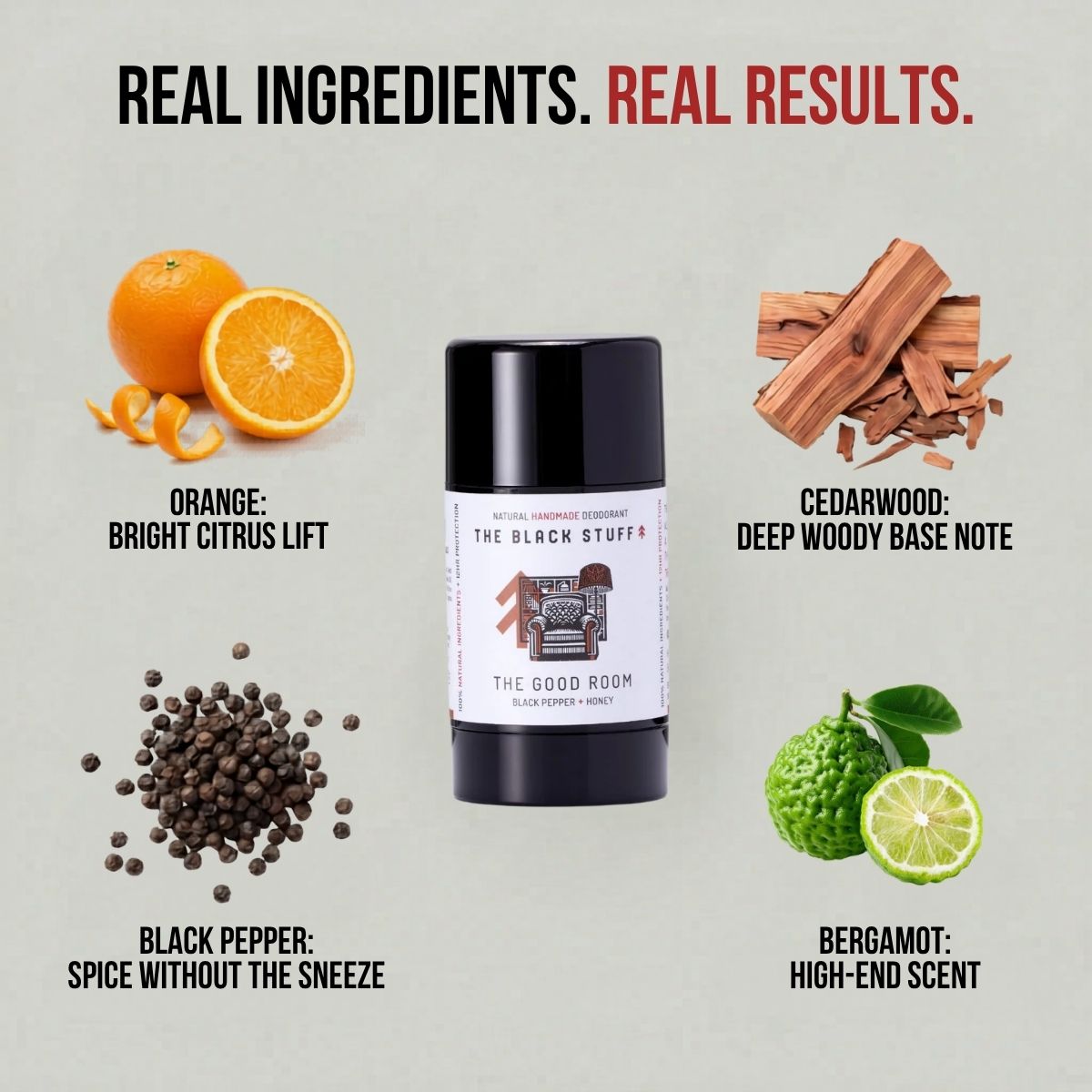 The Black Stuff The Good Room deodorante uomo cedro e pepe nero