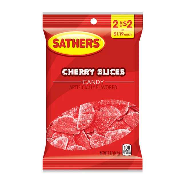 Sathers Cherry Slices caramelle ciliegia busta 4.85 oz