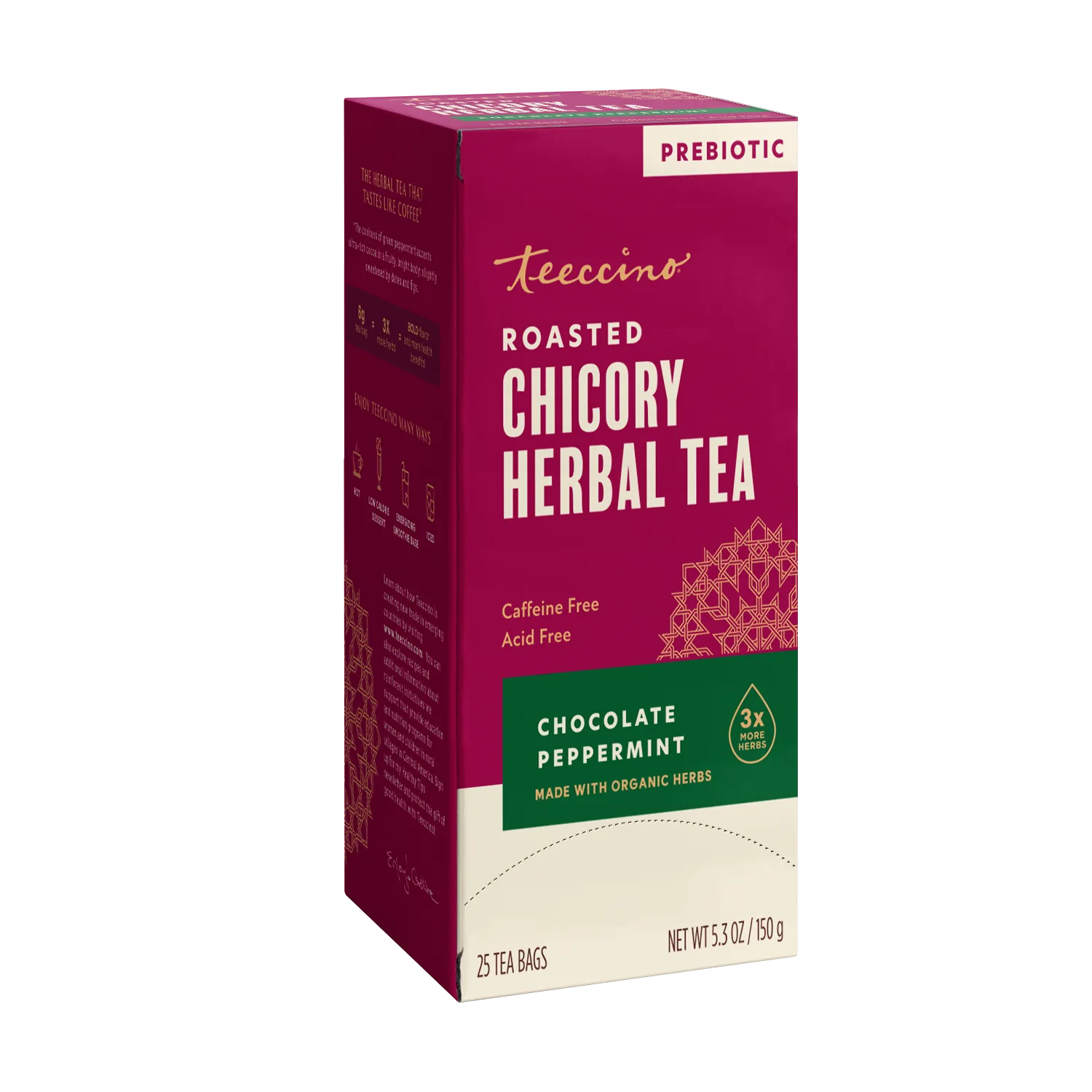 Teeccino Chocolate Peppermint Tisana Cacao Menta 25 Bustine