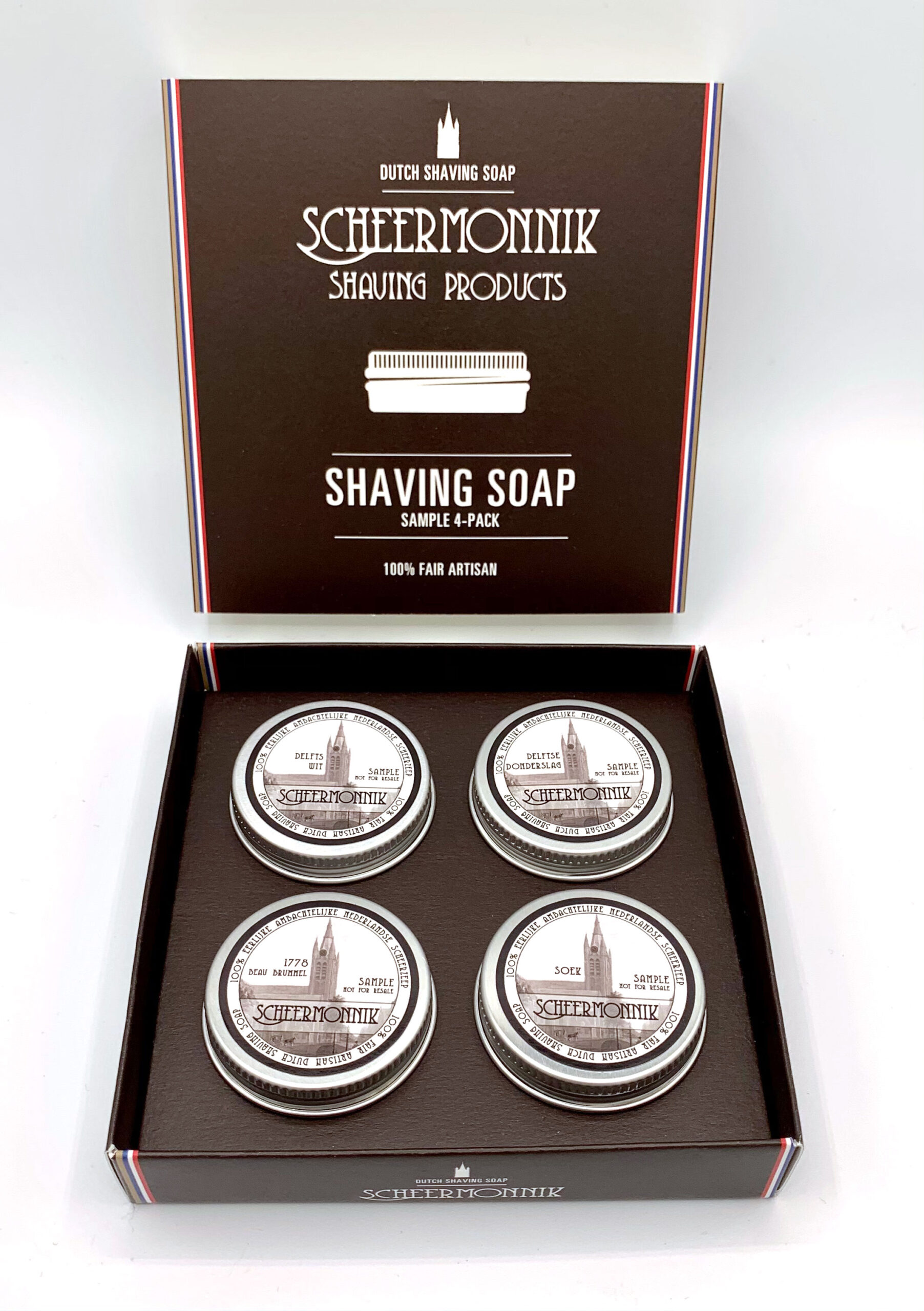 Scheermonnik Scheerzepen Set Prova Sapone da Barba 4x15g