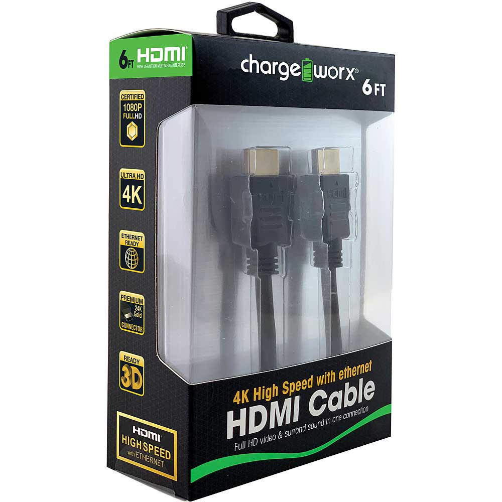Chargeworx cavo HDMI alta velocità 1,8 m 4K Ethernet