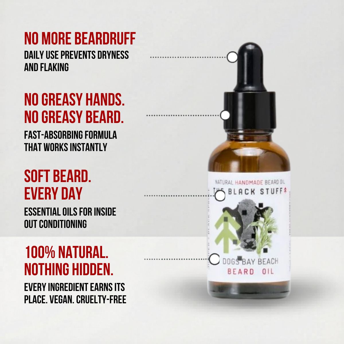 The Black Stuff Beard Care Dog's Bay Beach olio da barba 30ml