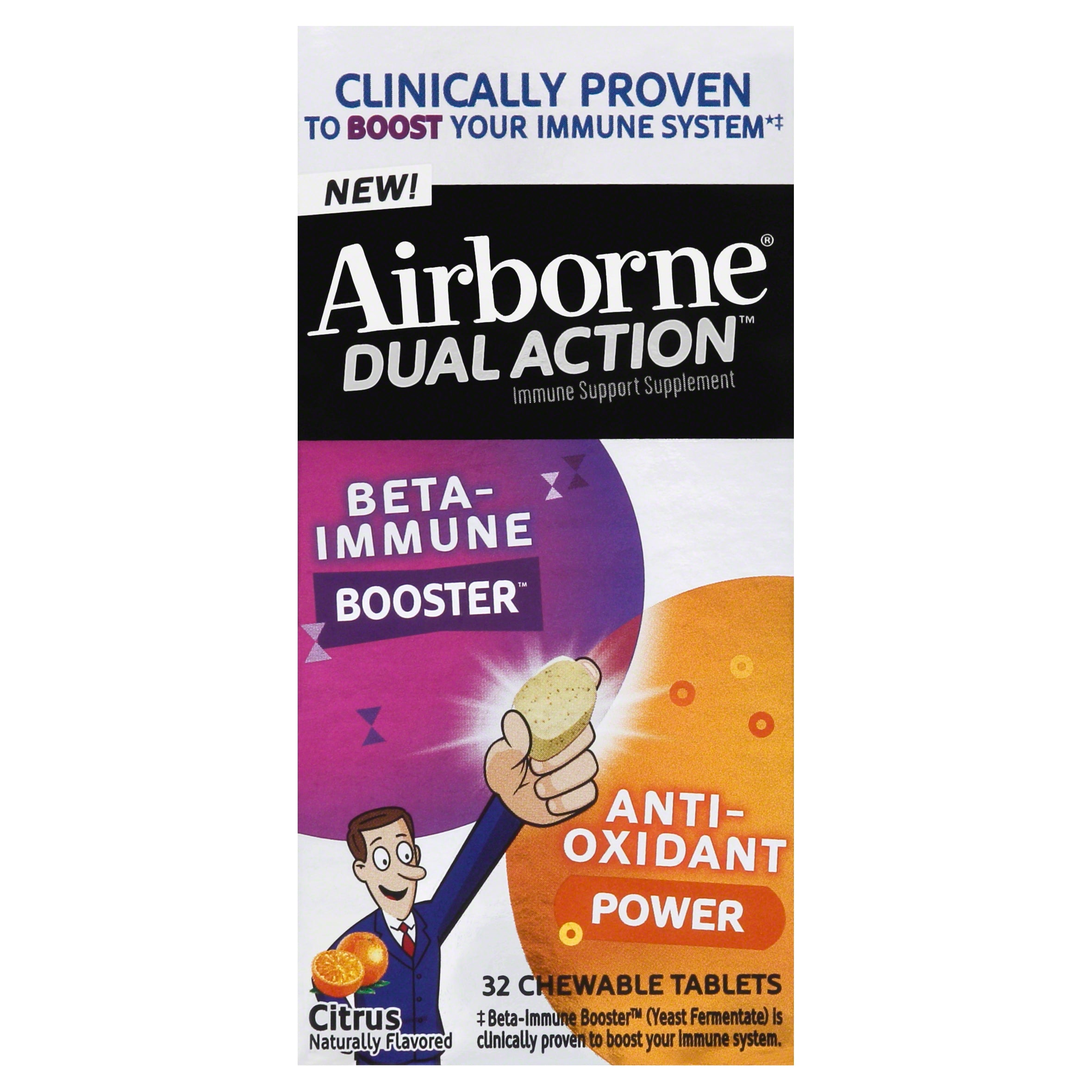 Airborne Dual Action integratore citrus masticabile zinco