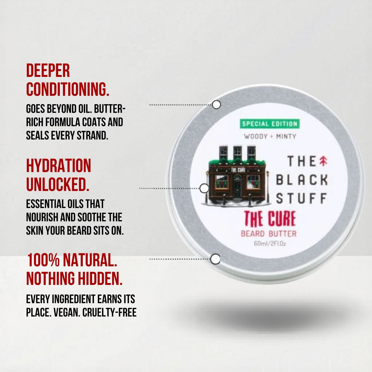 The Black Stuff Cure burro barba edizione limitata uomo