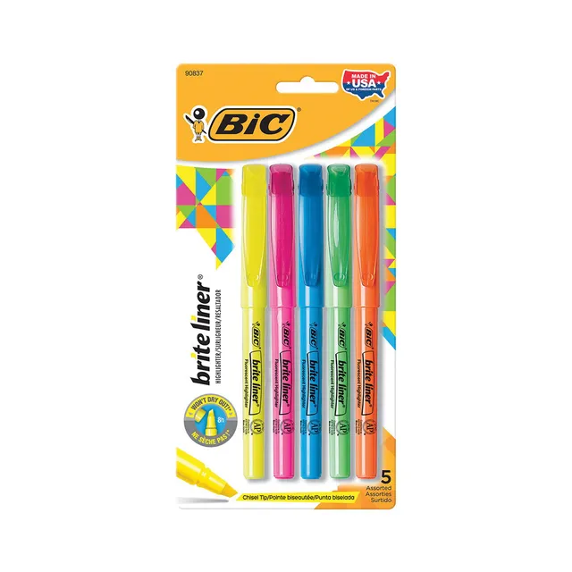 BIC Brite Liner evidenziatori punta scalpello 5 colori