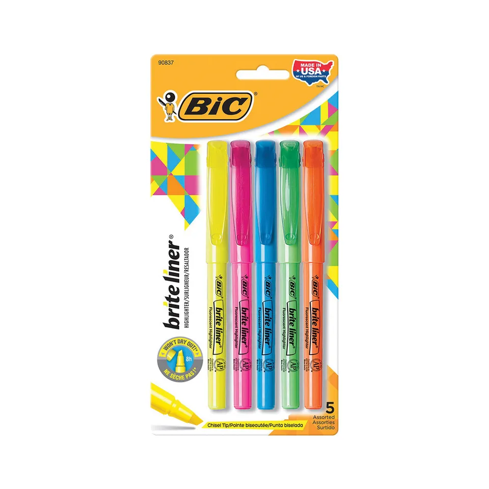 BIC Brite Liner evidenziatori punta scalpello 5 colori