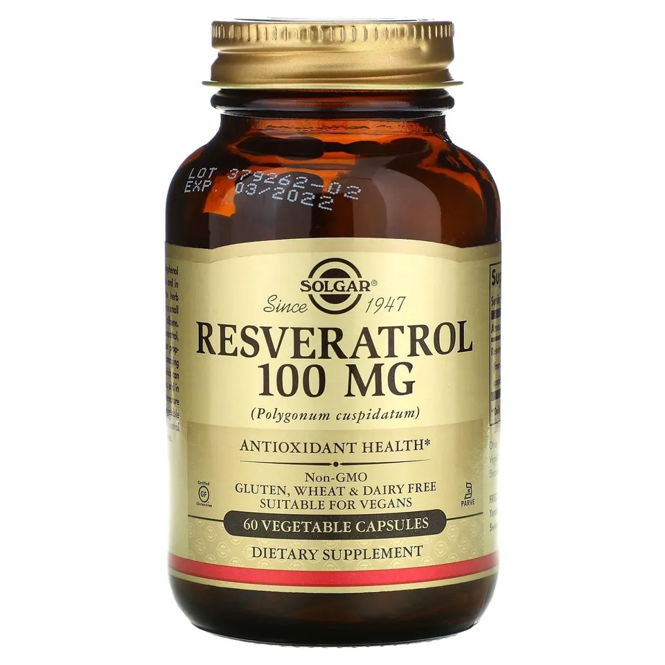 Solgar Resveratrolo 100mg Integratore 60 Capsule Vegetali