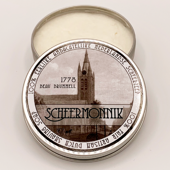 Scheermonnik 1778 Beau Brummel sapone barba 75 g miele tabacco
