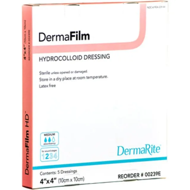 DermaRite Thin medicazione idrocolloidale 4x4 inch 1 pz