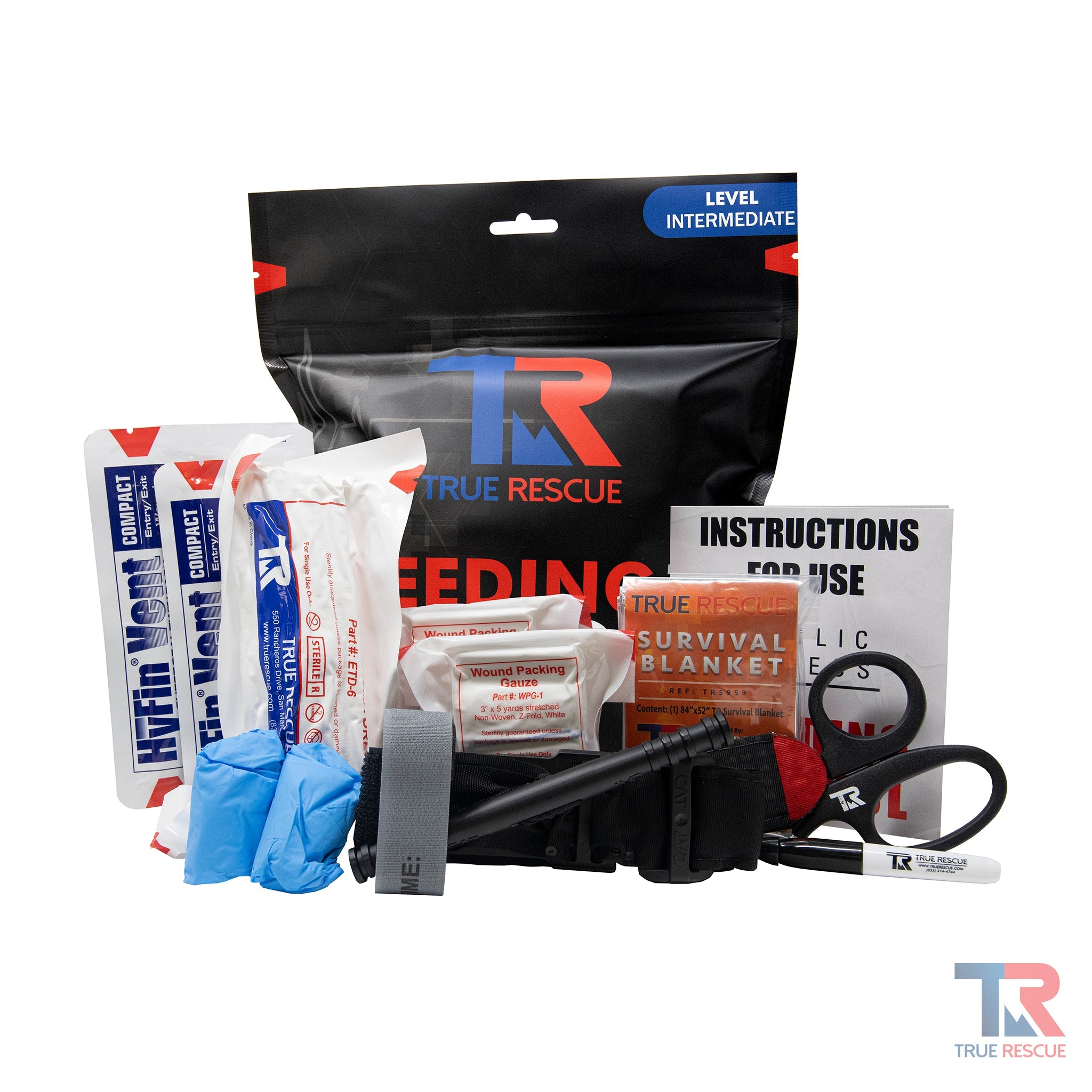 True Rescue Bleeding Control Kit Emergenza Mylar