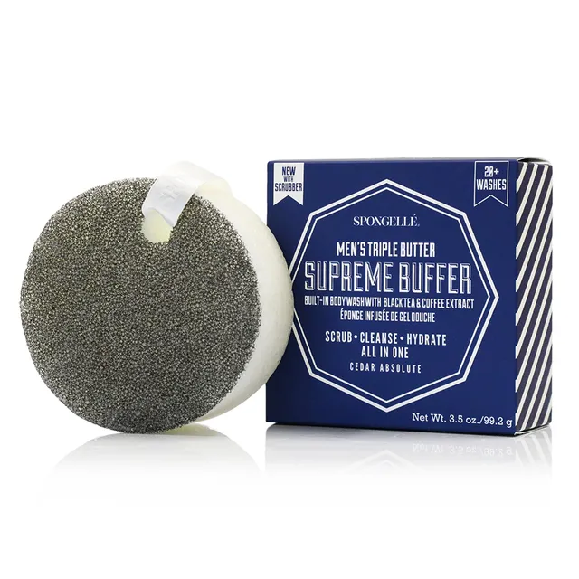 Spongellé Men's Supreme Buffer spugna doccia uomo cedro 20+ usi