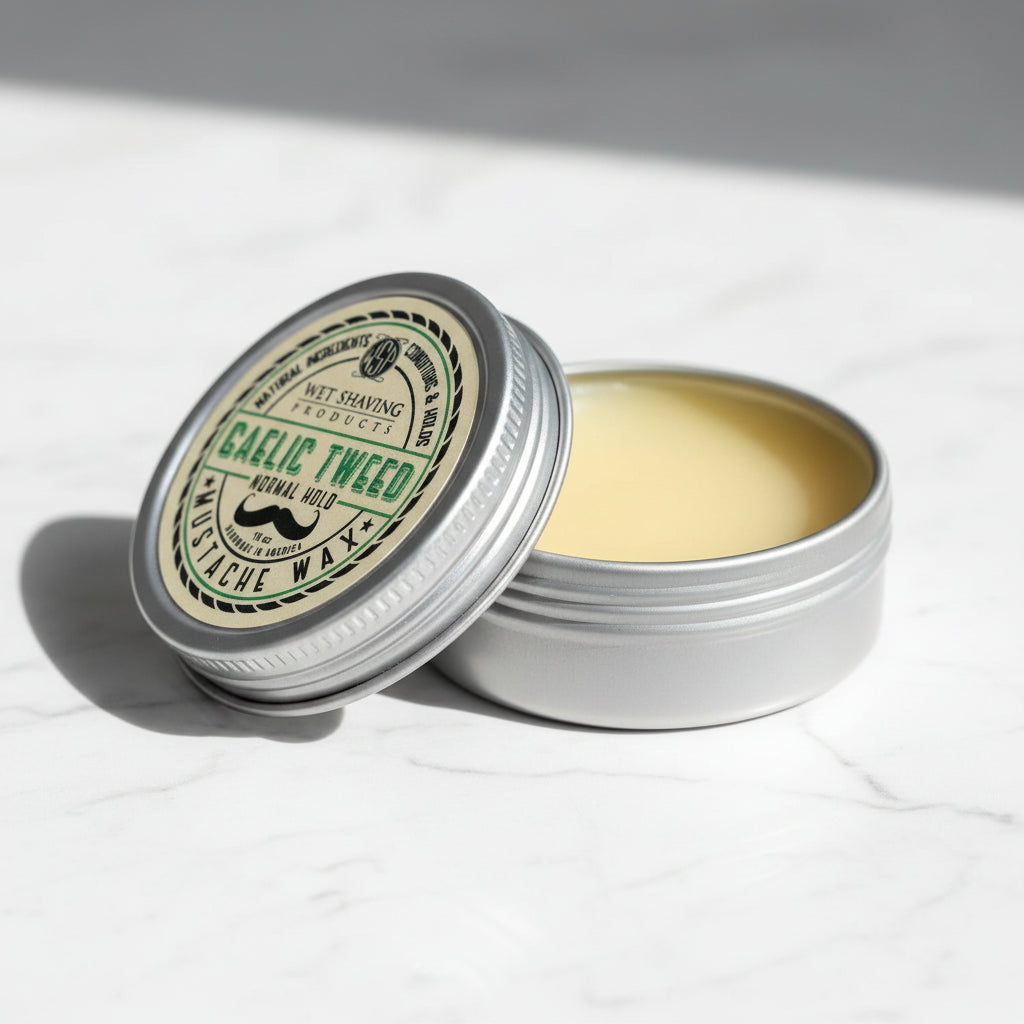 Wet Shaving Products Gaelic Tweed cera per baffi regular hold naturale