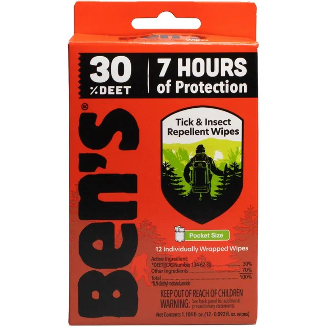 Ben's 30 salviette repellente insetti 12 pezzi 8 ore