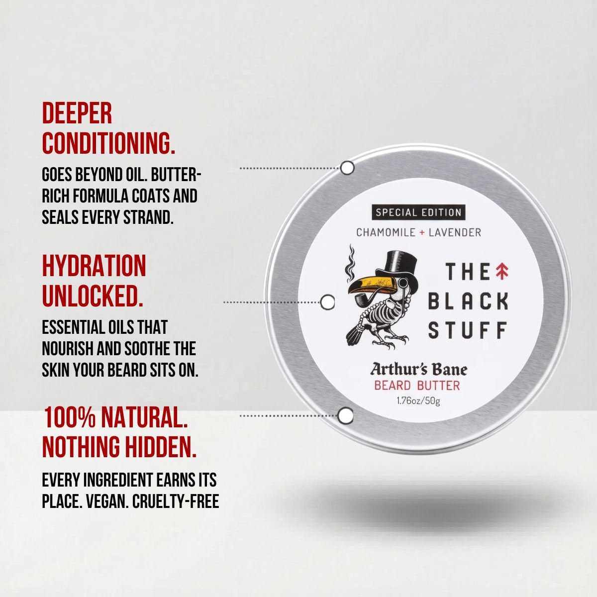 The Black Stuff Beard Care Arthur's Bane burro barba 60ml