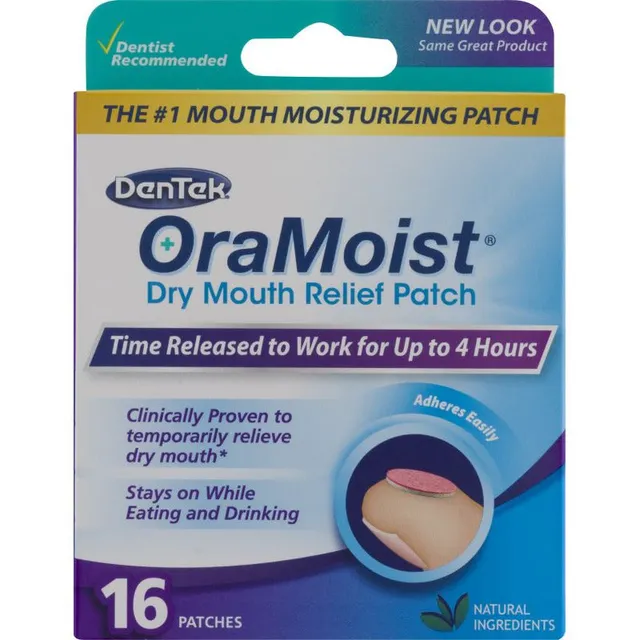 DenTek OraMoist patch bocca secca 16 pezzi adesivi