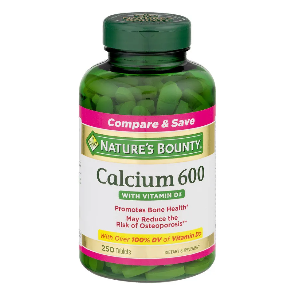 Nature's Bounty calcio 600 vitamina D compresse 250 pz