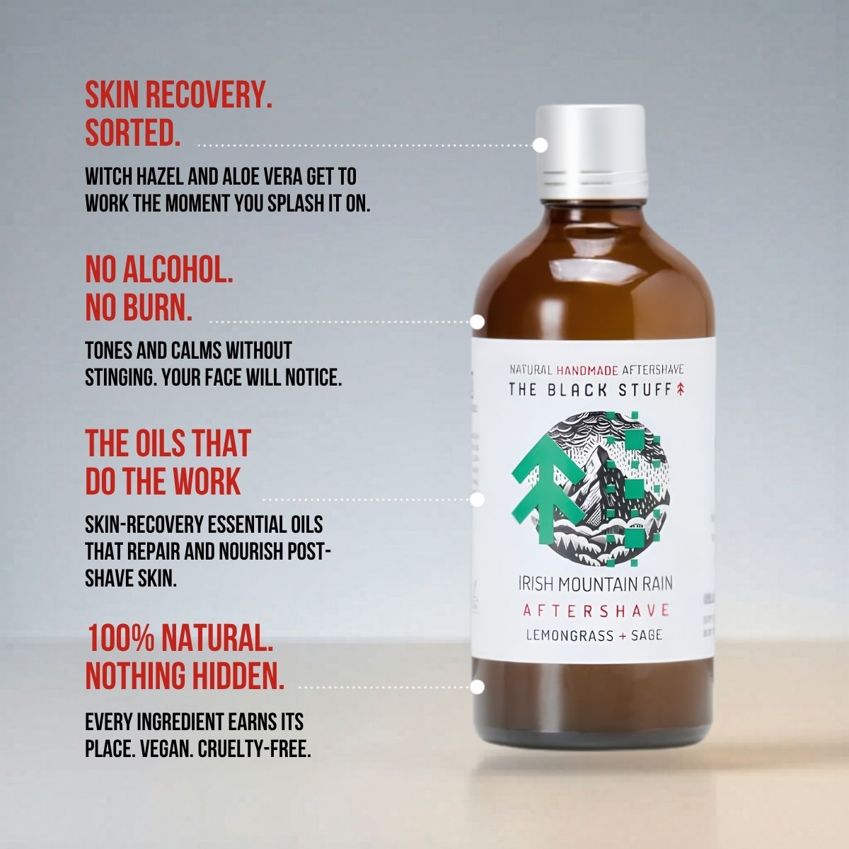 The Black Stuff Irish Mountain Rain dopobarba splash 100ml lenitivo