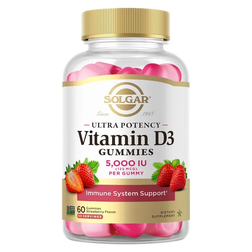 Solgar Vitamin D3 Gummies 5000 IU integratore 60 caramelle ossa