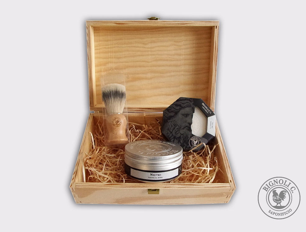 Saponificio Bignoli Set Neutro scatola legno pennello+saponi