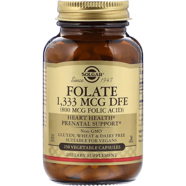 Solgar Folate Acido Folico 800 mcg 250 capsule