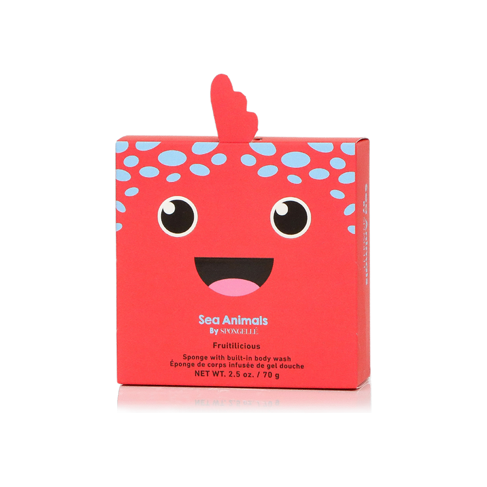 Spongellé Fiona Fish spugna doccia bambini anguria e mela