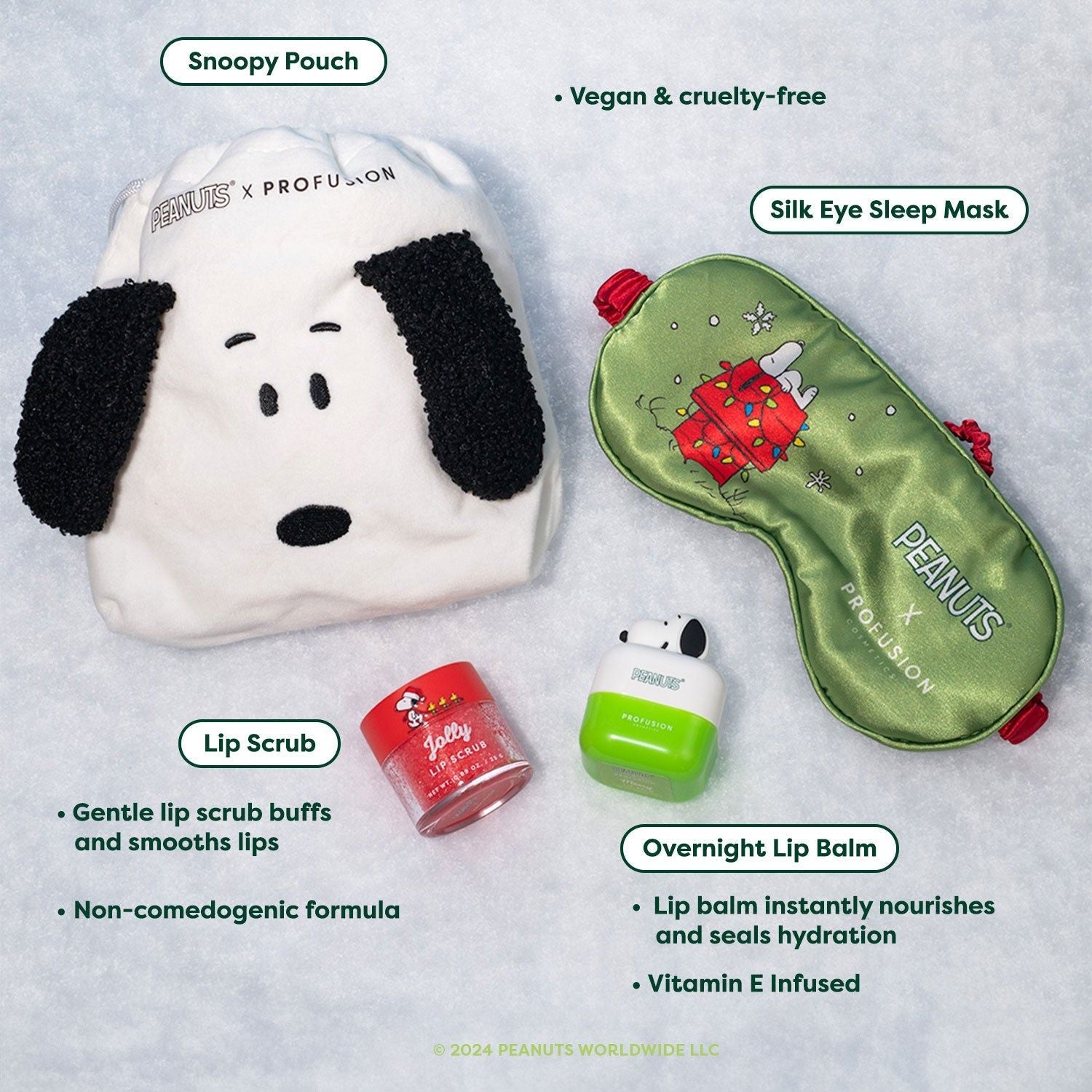 Profusion Peanuts Goodnight set labbra scrub fragola