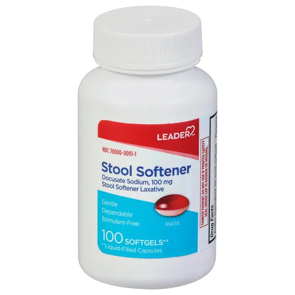 Leader Stool Softener Lassativo Docusato 100 Capsule