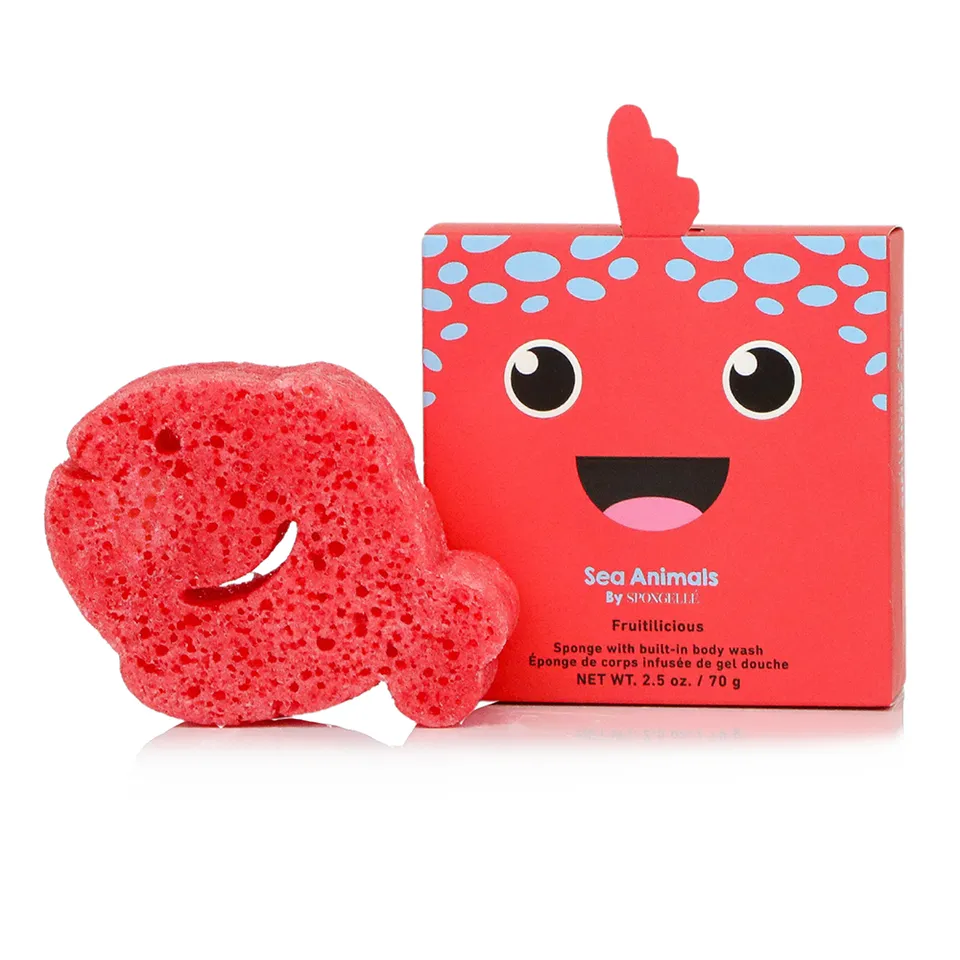 Spongellé Fiona Fish spugna doccia bambini anguria e mela