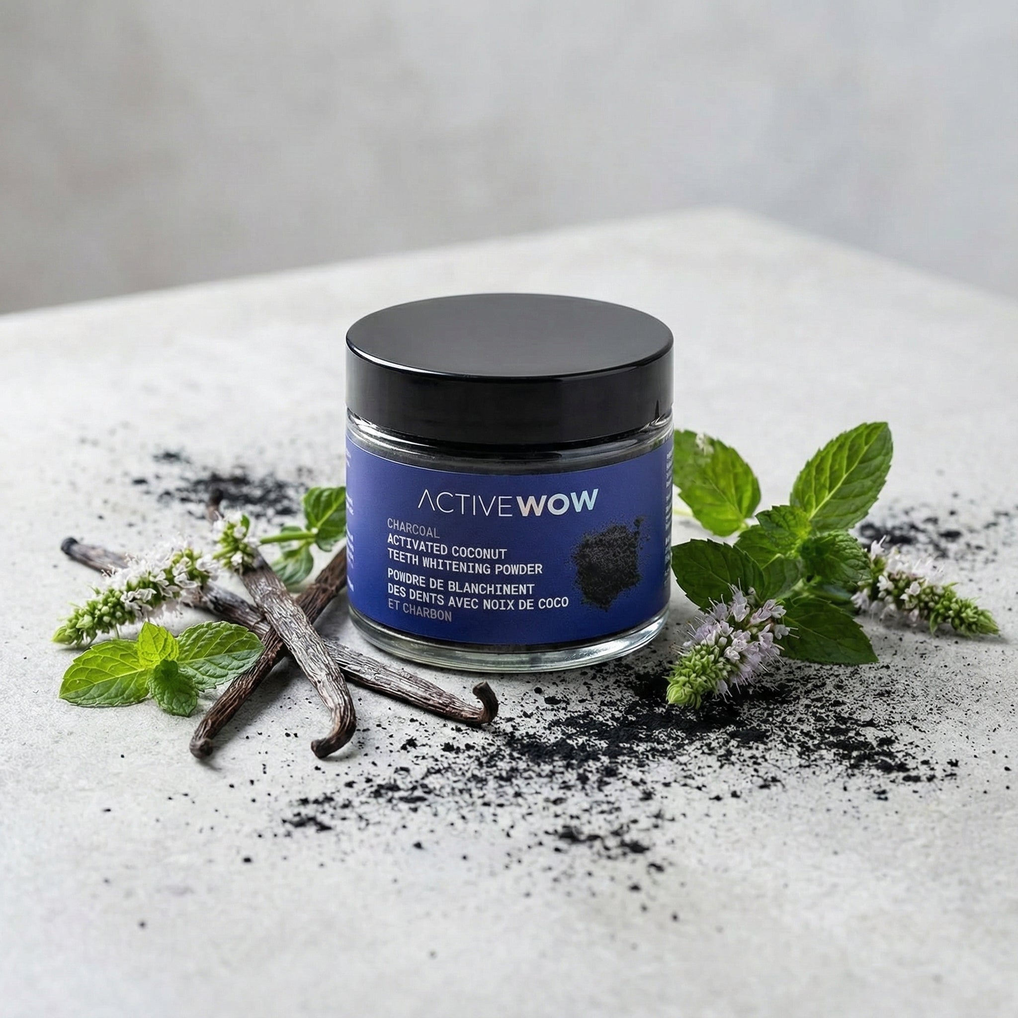 Active Wow polvere denti carbone Spearmint sbiancante