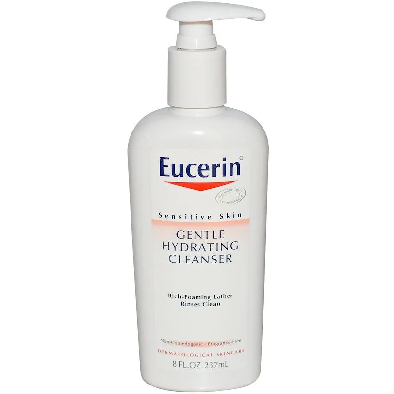 Eucerin Sensitive Skin detergente viso idratante 8 oz