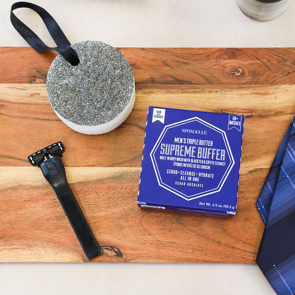 Spongellé Men's Supreme Buffer spugna doccia uomo cedro 20+ usi