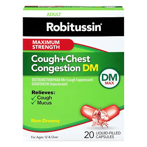 Robitussin Maximum Strength DM capsule tosse e catarro adulti