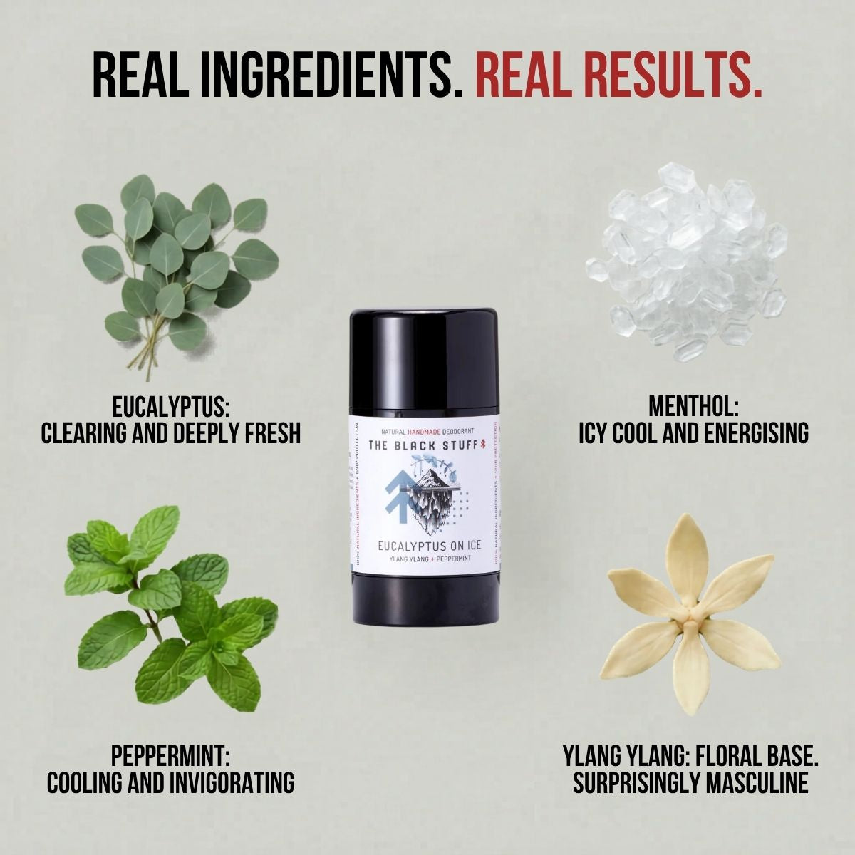 The Black Stuff Natural Deodorant deodorante Eucalyptus on Ice mentolo