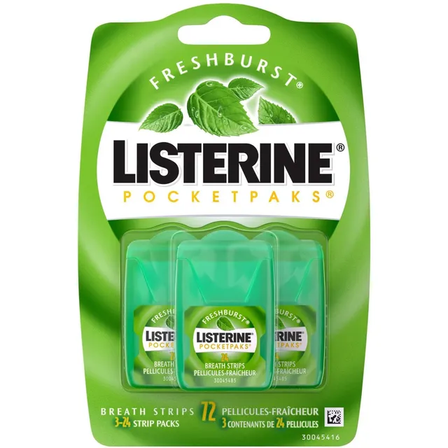 Listerine PocketPaks Freshburst strisce alito 72 pezzi menta