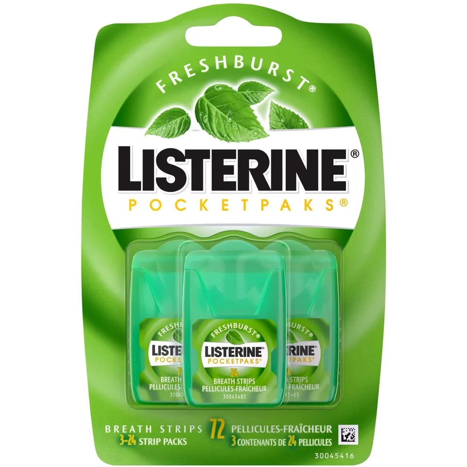 Listerine PocketPaks Freshburst strisce alito 72 pezzi menta