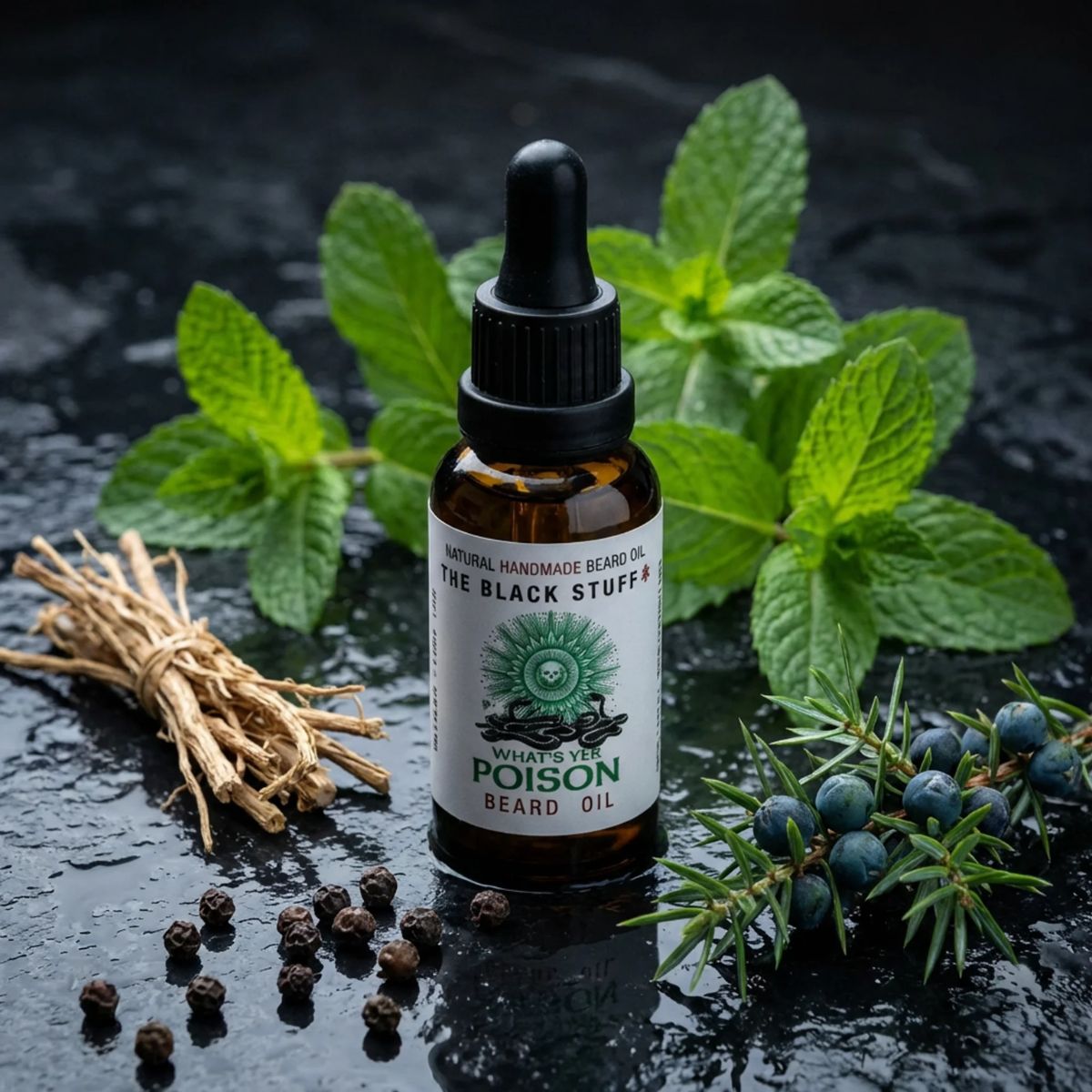 The Black Stuff Beard Care What's Yer Poison olio barba 30ml