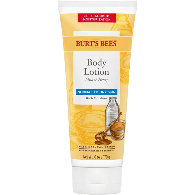 Burt's Bees Milk Honey lozione corpo nutriente 6 oz 24 ore