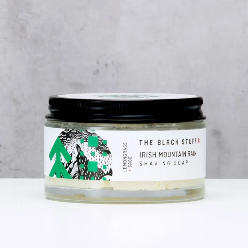 The Black Stuff Irish Mountain Rain sapone da barba 155g vetro