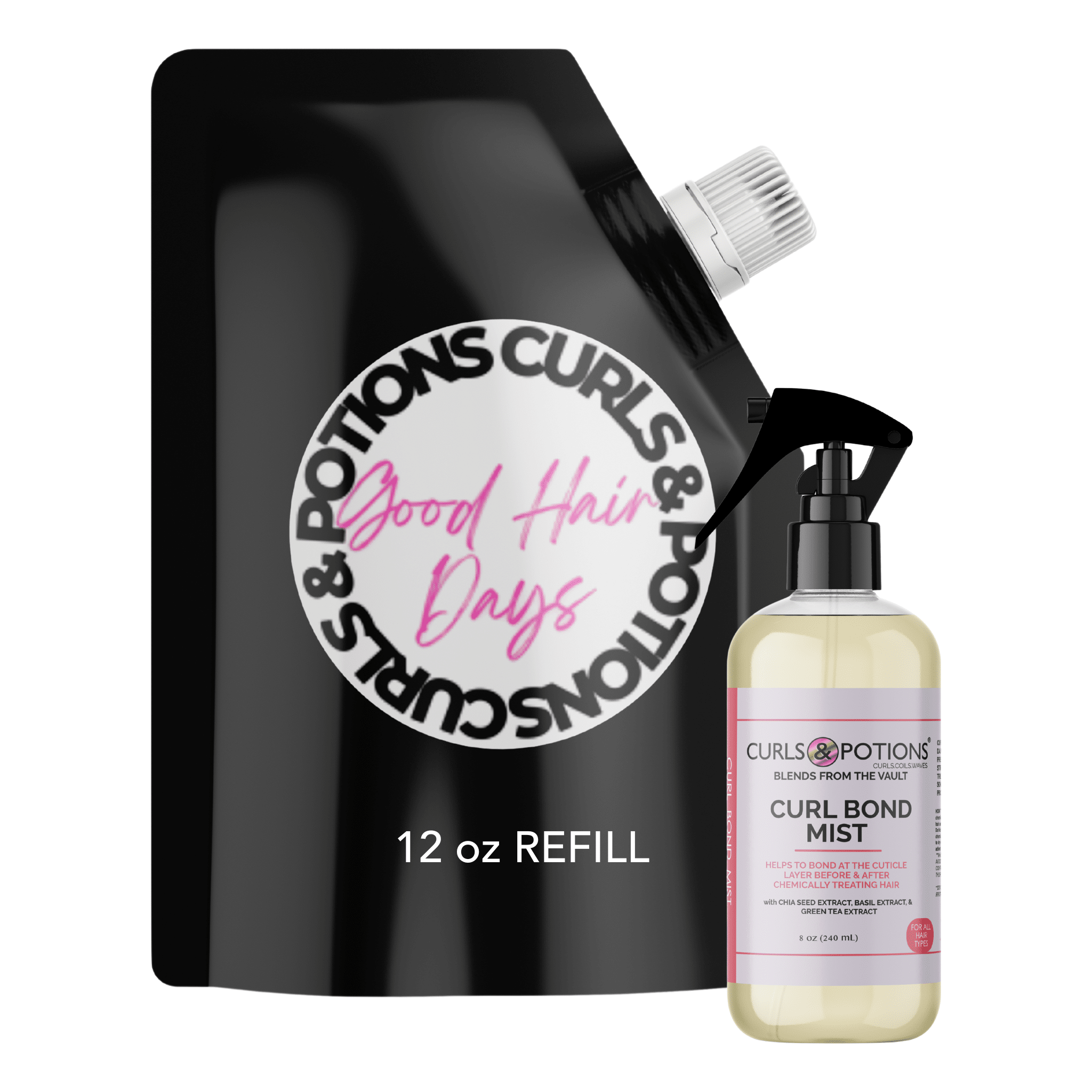 Curls & Potions Curl Bond Spray Ricci Aloe 8 Oz